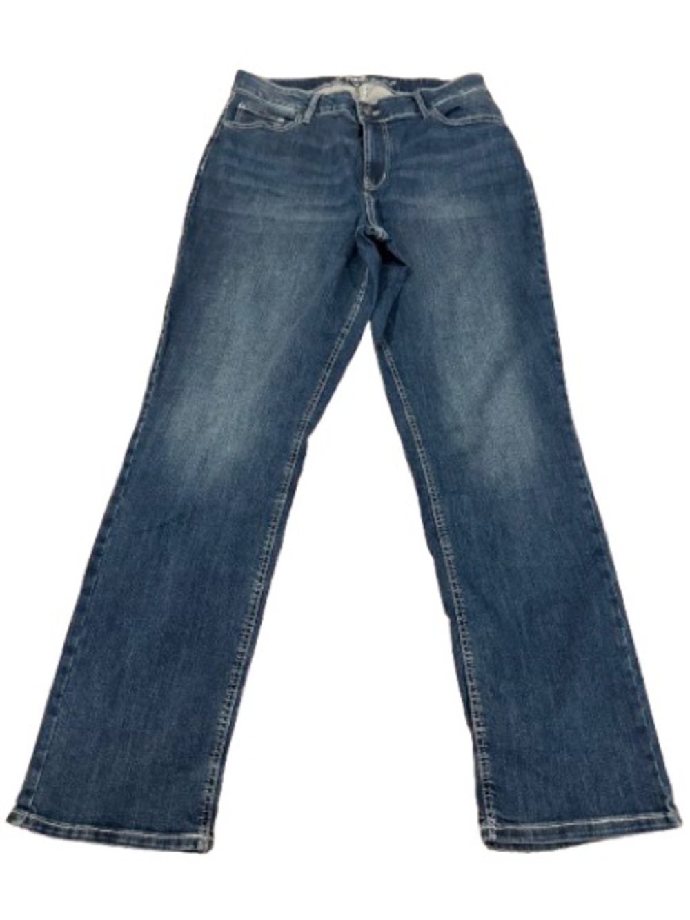 Maurices Women's High Rise Curvy Straight Leg Long Blue Jeans Size 18W Long